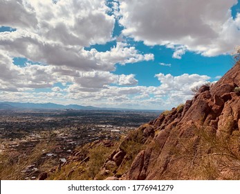 Mountain View From Camel Back Mountain Hiking During A Beautiful Day.