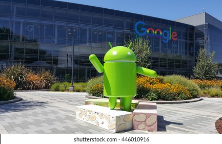 MOUNTAIN VIEW, CA/USA - JUNE 30: Android Nougat replica in front of Google office on June 30, 2016.