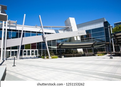 Mountain View, CA/USA - May 21, 2018: Exterior View Of A Googleplex Building, The Corporate Headquarters Complex Of Google And Its Parent Company Alphabet Inc. 