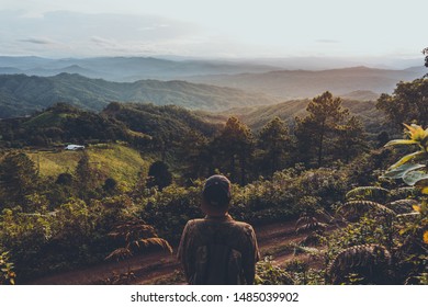 Mountain view in the evening 