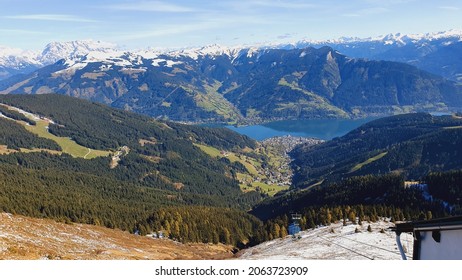mountain view with first snow