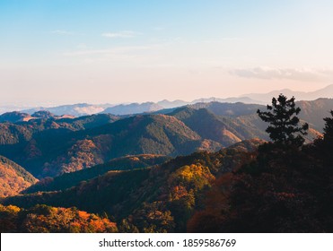 Mountain View Of The Peaks In Western Tokyo Seen From Mount Takao.