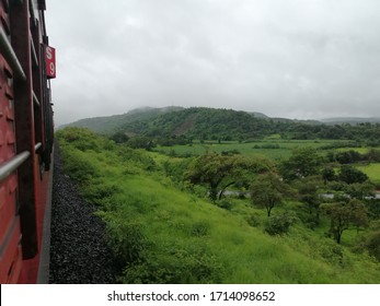 Mountain View from running train 