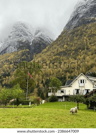 A mountain view in Stranda, Norway Stock photo © 