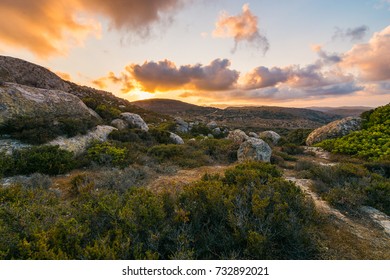 Mountain view with sunset