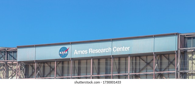 Mountain View, United States - August 15, 2016: NASA National Aeronautics And Space Administration Building And Signboard, 230 Jones Road At Moffett Federal Airfield.