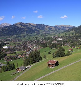 Mountain Village Gstaad In Late Summer.