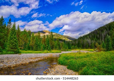 Mountain Vista At The Colorado River Near Lulu City In Rocky Mountain National Park CO