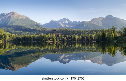 mountain,alpine lake-Strbske Pleso,Slovakia,Tatra mountain