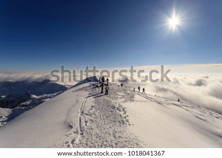 Similar – Über den Wolken Wolkenberg