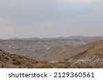 Mountainous desert landscape near the Dead Sea in Israel