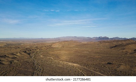 A mountainous region in the desert of Parker Arizona