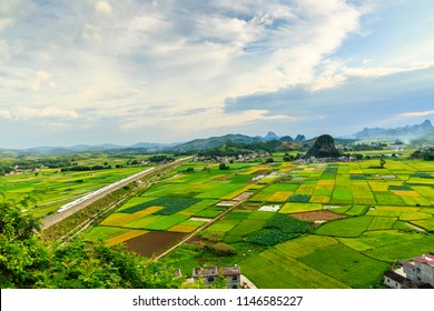 Mountainous Scenery High Speed Railway