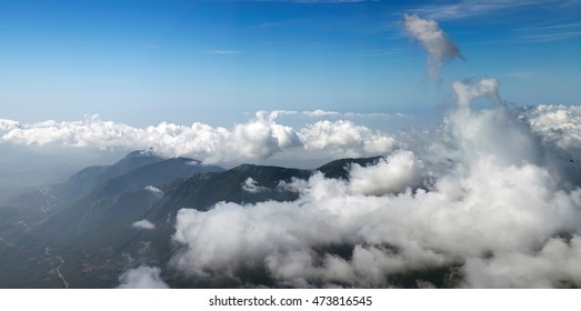 In the mountains, above the clouds.