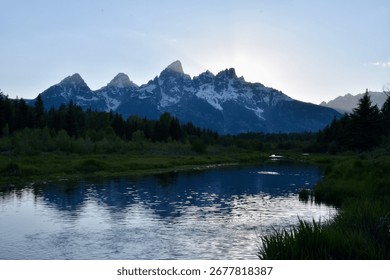 mountains are in the background