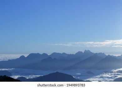 Mountains Of Brazil Located In The Serra Dos Órgãos National Park Region In The State Of Rio De Janeiro.