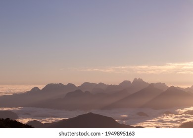 Mountains Of Brazil Located In The Serra Dos Órgãos National Park Region In The State Of Rio De Janeiro.