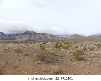 Mountains with clouds in the desert. 