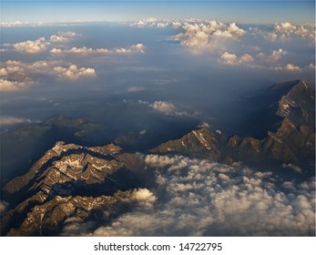 Mountains and Clouds from plane