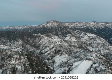 Mountains Covered With Snow, Aerial View