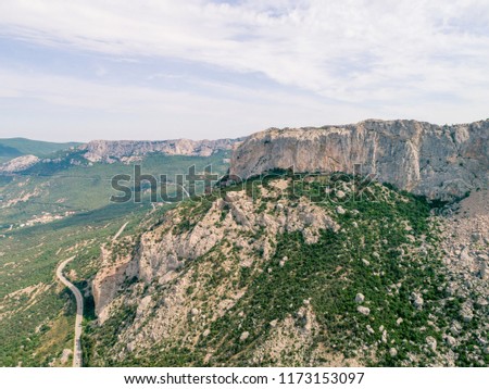 Similar – Landscape with views from the Montserrat mountain in Barcelona