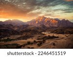 Mountains in the desert in Saudi Arabia taken in January 2022