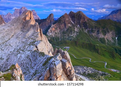 Mountains at dusk, Dolomite Alps, Italy