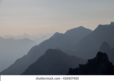 Mountains Fading Into Distance Early Morning Stock Photo 410437450 ...