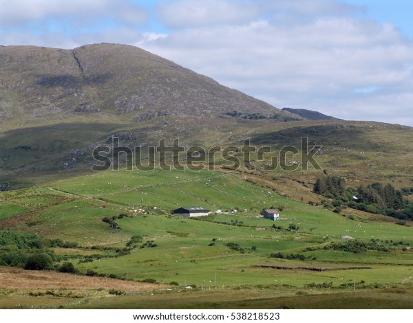 Mountains Green Forest Irish Cottage Landscape Stock Photo Edit