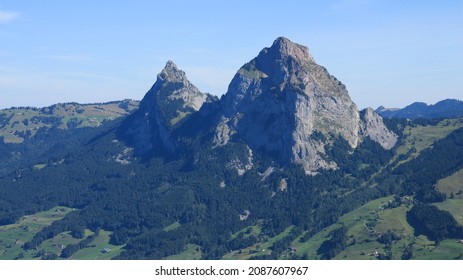 Mountains Grosser Mythen and Kleiner Mythen seen from Stoos.
