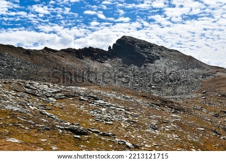 Mountains at high altitute with blue pattern sky