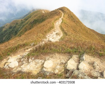 Mountains Of Hong Kong. Lantau Island Peak. Highland Trail