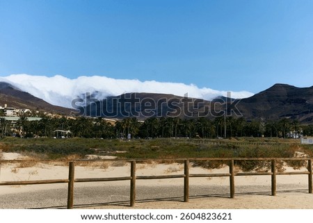 Mountains kissed by the clouds in Morro Jable, Fuerteventura
