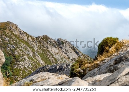 Similar – Image, Stock Photo View from Monte Capanne on Elba, clouds and the Mediterranean Sea / Cable car Cabinovia