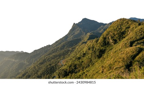 Mountains landscape isolated on transparent background. PNG File