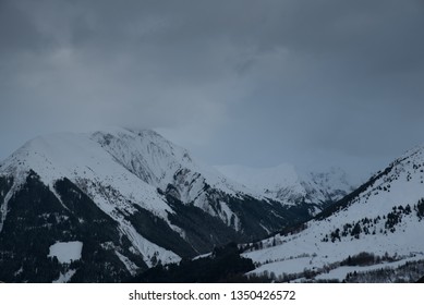 Mountains In Les Sybelles Hidden In Clouds