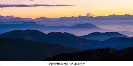 mountains  in  the morning  fog - Shutterstock ID 1451511989