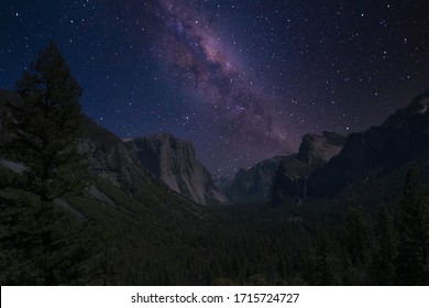 Mountains Night Mikly Way Stars