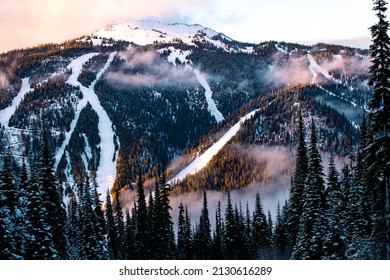 The Mountains North Face, Gives A Full View Of The Beauty Of Sun Peaks Ski Resort.