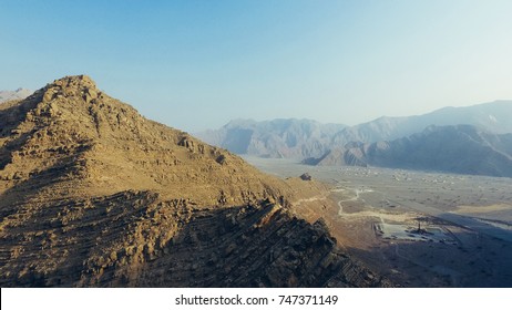 Mountains And Oil Rig In Oman