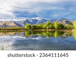 Mountains, Pastures, and Plateau Lakes in Nanshan Park, Lhasa City, Tibet Autonomous Region, China