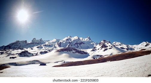 Mountains In The Pyrenees, Ossau Valley In France.