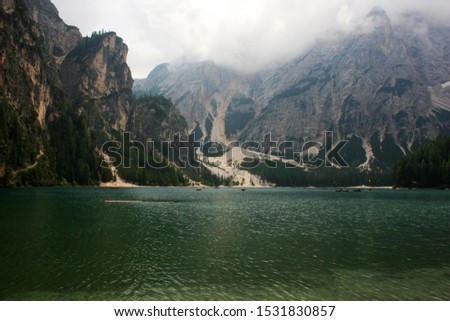 Similar – Braies Wild Lake Alps