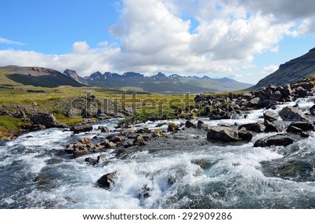 Mountains and rivers in Iceland