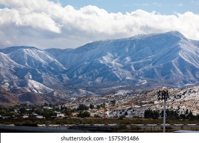 The Mountains Of Santa Clarita, CA Covered With First Snow