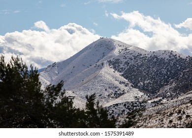 The Mountains Of Santa Clarita, CA Covered With First Snow