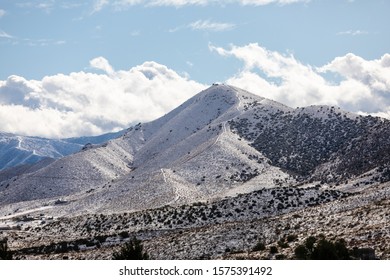 The Mountains Of Santa Clarita, CA Covered With First Snow