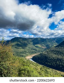 Mountains Of Serra Gaúcha With The Valley Of Rio Das Antas In Pinto Bandeira.