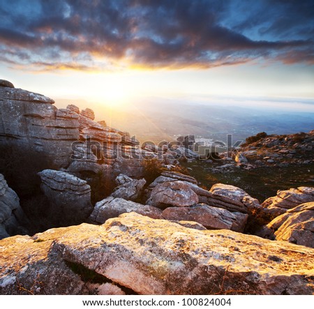 Similar – Image, Stock Photo Karst landscape of mountains and far islands in Ha Long Bay, Vietnam, Southeast Asia
