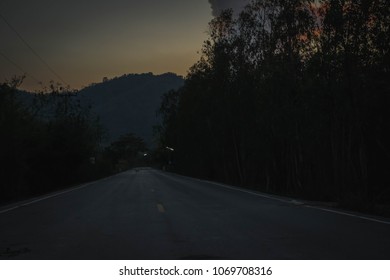 Mountains, sky, and clouds, sunset